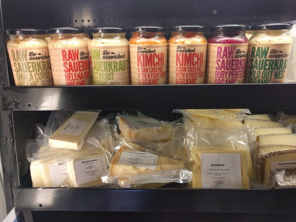 The cheese cabinet in the shop