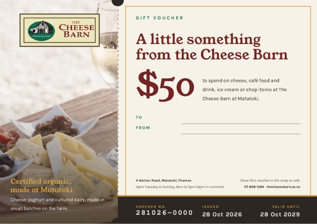 Example Cheese Barn gift voucher